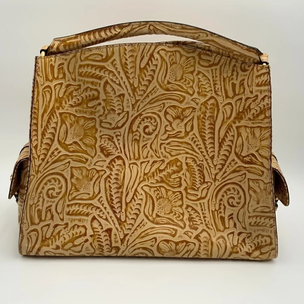 NEW Embossed Floral Gold Toned Leather HYPE Handbag